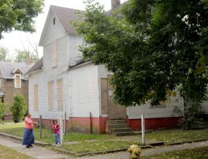 Boarded up houses, a familiar sight