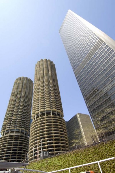 Marina Towers and IBM Building seen from tour boat