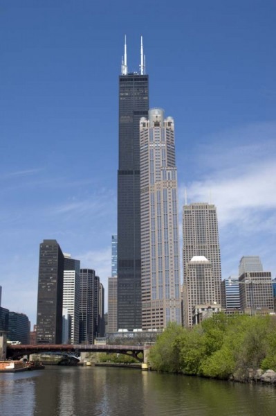 Chicago skyline and river