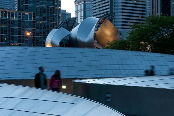 BP Bridge in Millennium Park with Pritzker Pavilion