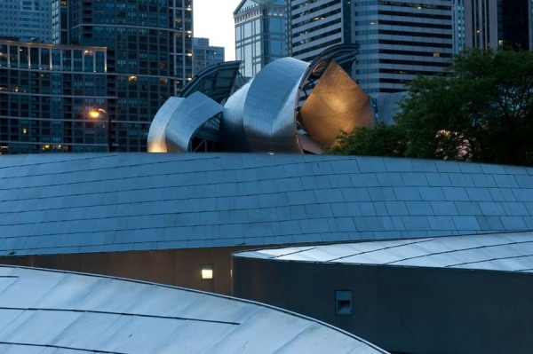 BP Bridge in Millennium Park with Pritzker Pavilion