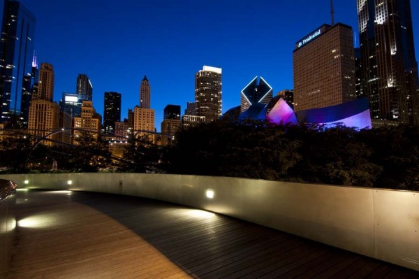 BP Bridge at Millennium Park and Chicago Skyline