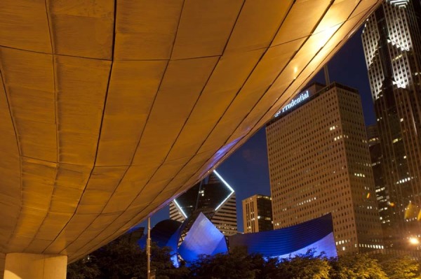 BP Bridge at Millennium Park and Chicago Skyline