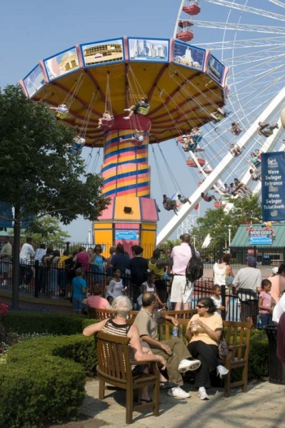 Wave Swinger and Ferris Wheel at Navy Pier