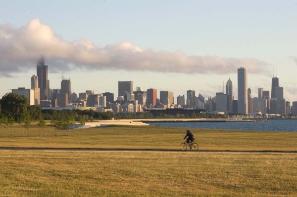 Chicago Skyline from the south, early morning