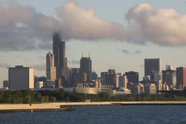 Chicago Skyline from the south, early morning