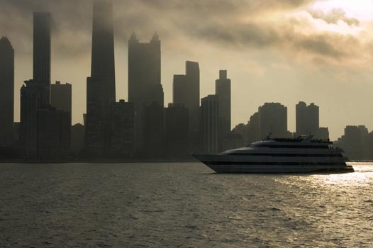 Chicago Skyline at dusk with Lake Michigan