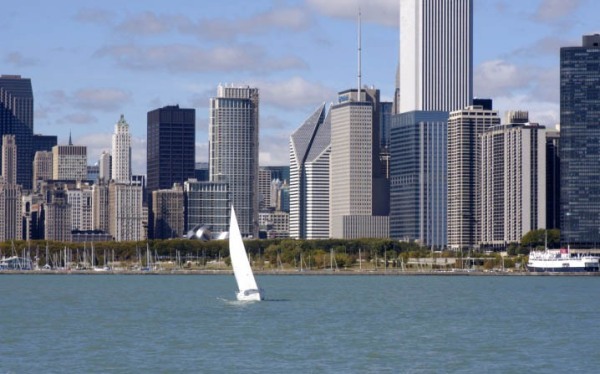 Chicago Skyline seen from Lake Michigan