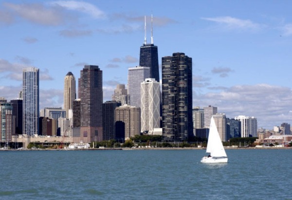 Chicago Skyline seen from Lake Michigan