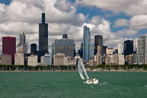 Chicago skyline from Lake Michigan