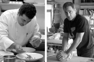 Chef Jacky Pluton (L); Jon Hook potter (R) -- Chicago photographer 